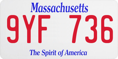 MA license plate 9YF736