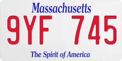 MA license plate 9YF745