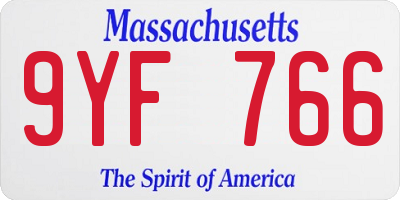 MA license plate 9YF766