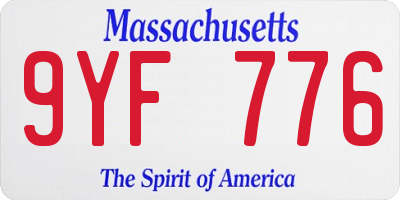 MA license plate 9YF776