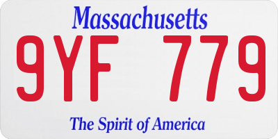 MA license plate 9YF779