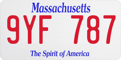 MA license plate 9YF787