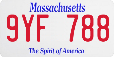 MA license plate 9YF788