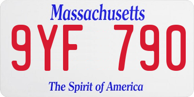 MA license plate 9YF790
