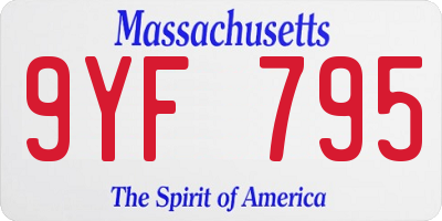 MA license plate 9YF795