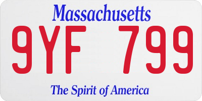 MA license plate 9YF799