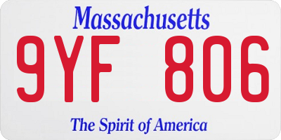 MA license plate 9YF806