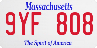 MA license plate 9YF808