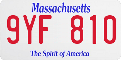 MA license plate 9YF810