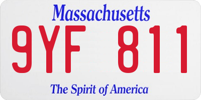 MA license plate 9YF811