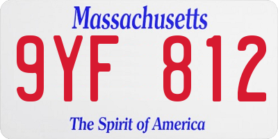 MA license plate 9YF812