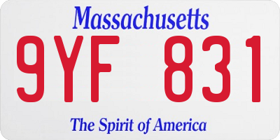 MA license plate 9YF831