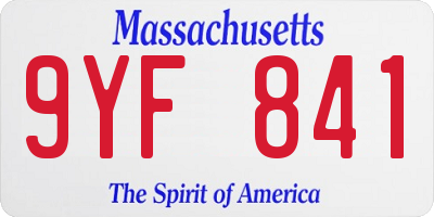 MA license plate 9YF841