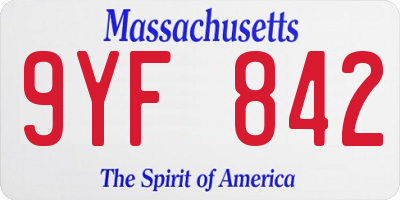 MA license plate 9YF842