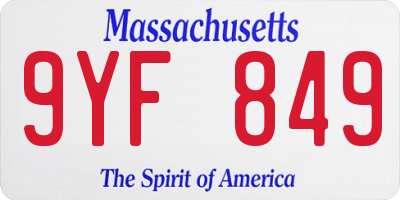 MA license plate 9YF849