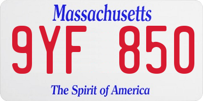 MA license plate 9YF850