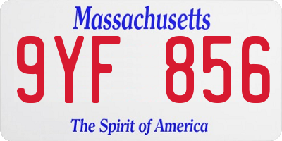 MA license plate 9YF856