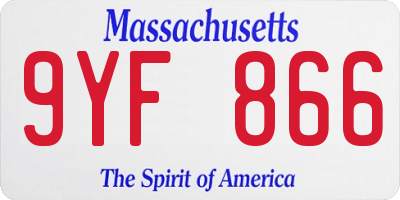 MA license plate 9YF866