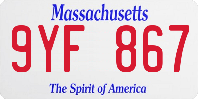 MA license plate 9YF867