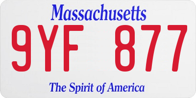 MA license plate 9YF877