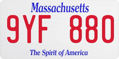 MA license plate 9YF880