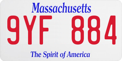 MA license plate 9YF884