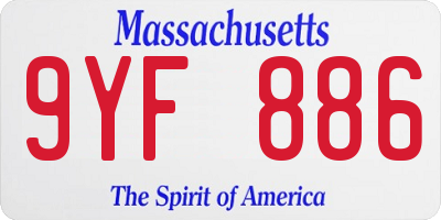 MA license plate 9YF886