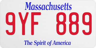MA license plate 9YF889
