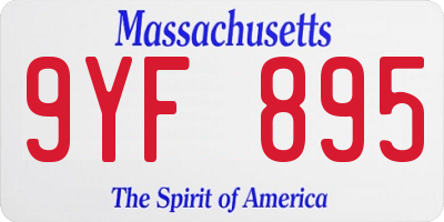 MA license plate 9YF895