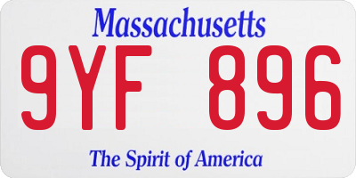 MA license plate 9YF896