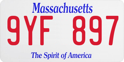 MA license plate 9YF897
