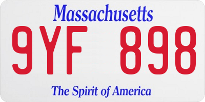MA license plate 9YF898