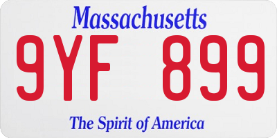 MA license plate 9YF899