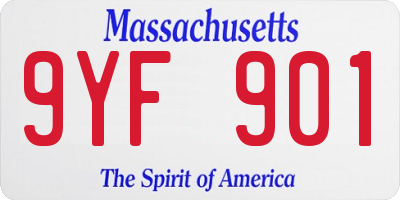 MA license plate 9YF901