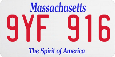 MA license plate 9YF916
