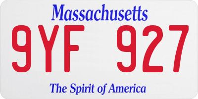 MA license plate 9YF927