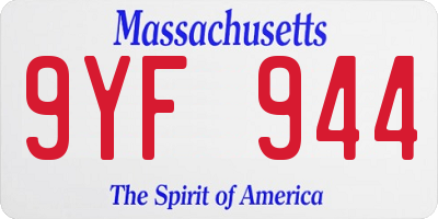 MA license plate 9YF944
