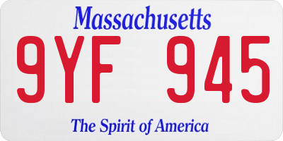 MA license plate 9YF945
