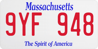 MA license plate 9YF948