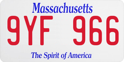 MA license plate 9YF966