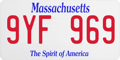 MA license plate 9YF969