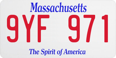 MA license plate 9YF971