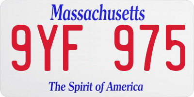 MA license plate 9YF975
