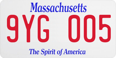 MA license plate 9YG005