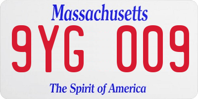 MA license plate 9YG009