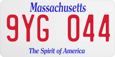 MA license plate 9YG044