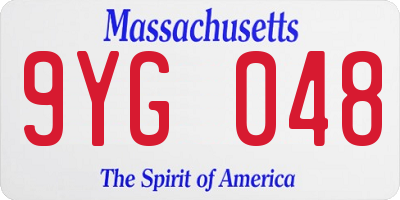 MA license plate 9YG048