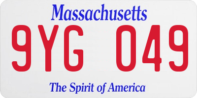 MA license plate 9YG049