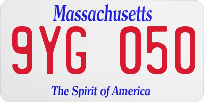 MA license plate 9YG050