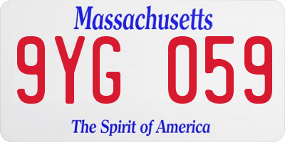 MA license plate 9YG059